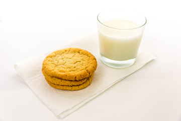 plain sugar cookies and glass of milk
