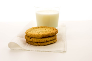plain sugar cookies and glass of milk