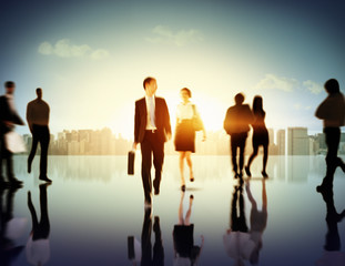 Fototapeta premium Business People Commuter Corporate Cityscape Pedestrian Concept