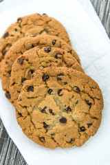 chocolate chip cookies and glass of milk