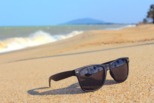 Sunglasses on the beach