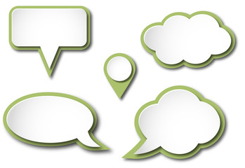 Set of 3D speech bubbles