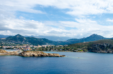 Sea bay with mountains