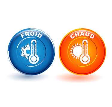 chaud froid sur bouton web