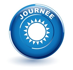 journée sur bouton bleu