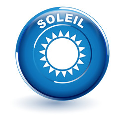 soleil sur bouton bleu
