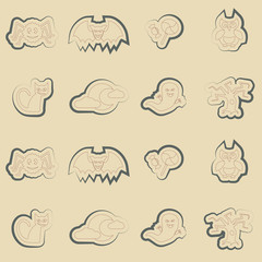 Naklejka premium seamless background with symbols of Halloween