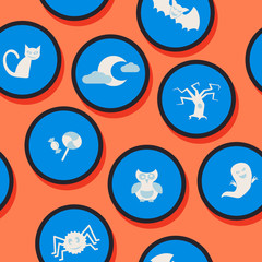 seamless background with symbols of Halloween