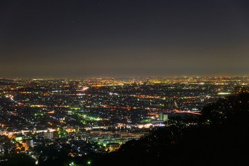 Fototapeta na wymiar Night view from the Shonandaira Observatory in Hiratsuka, Kanaga