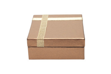brown present box isolated over white background