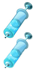 Cartoon hospital elements two styles syringe