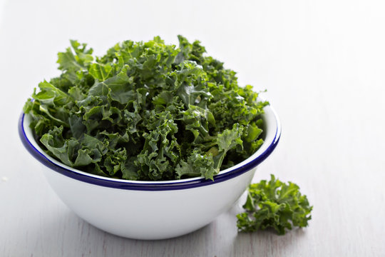 Raw kale in a bowl