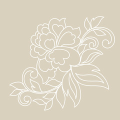 Flower ornament, hand drawn