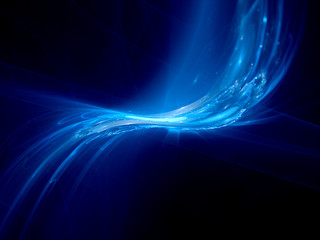Blue glowing shape in new technology