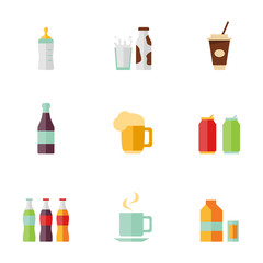 flat icons Drink set
