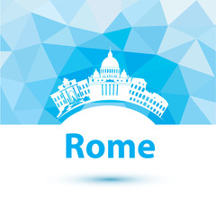 Vector silhouette of Rome. City skyline.