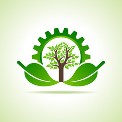 Green energy part icon design concept vector