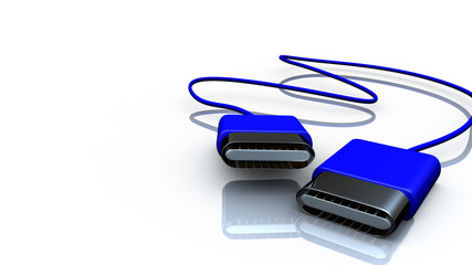 USB plug in a red plastic coating