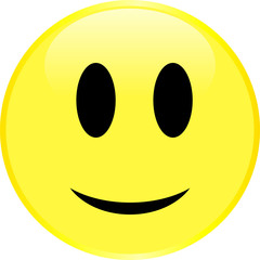 Yellow smiley face with a positive emotion.