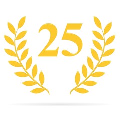 Lauriers 25 gold sur fond blanc