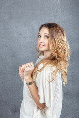 Fototapeta premium casual young woman making faces