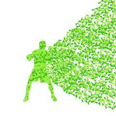 Boxing active young men vector background concept