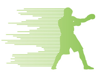 Boxing active young men sport silhouettes abstract background il