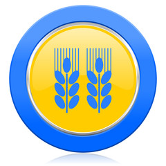 agricultural blue yellow icon