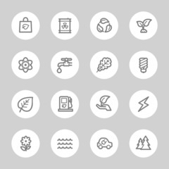 Green ecology web icons set