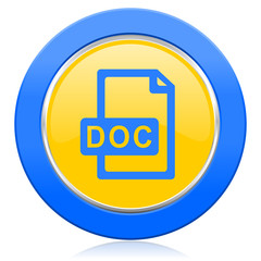 doc file blue yellow icon