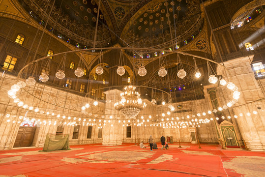 Inside of the mosque of Muhammad Ali, Saladin Citadel of Cairo