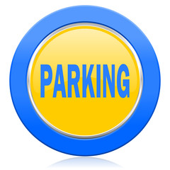 parking blue yellow icon