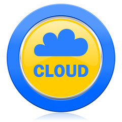 cloud blue yellow icon