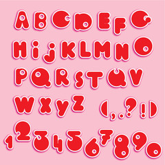 ABC - english alphabet and numerals - funny cartoons