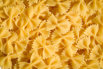 Bow tie pasta (or italian farfalle) background