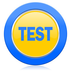 test blue yellow icon