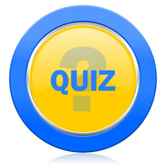 quiz blue yellow icon