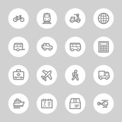 Transport web icons set
