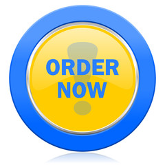 order now blue yellow icon
