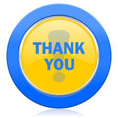 thank you blue yellow icon