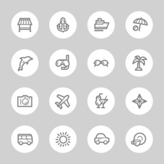 Vacation web icons set