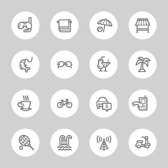 Vacation web icons set