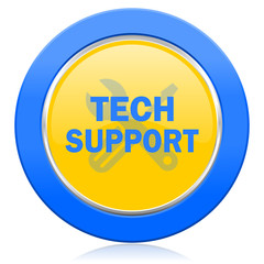 technical support blue yellow icon