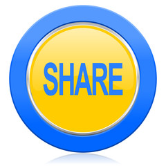 share blue yellow icon