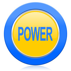 Fototapeta premium power blue yellow icon