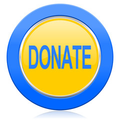 donate blue yellow icon
