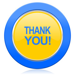 thank you blue yellow icon