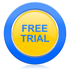 free trial blue yellow icon