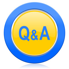 question answer blue yellow icon
