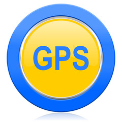 gps blue yellow icon